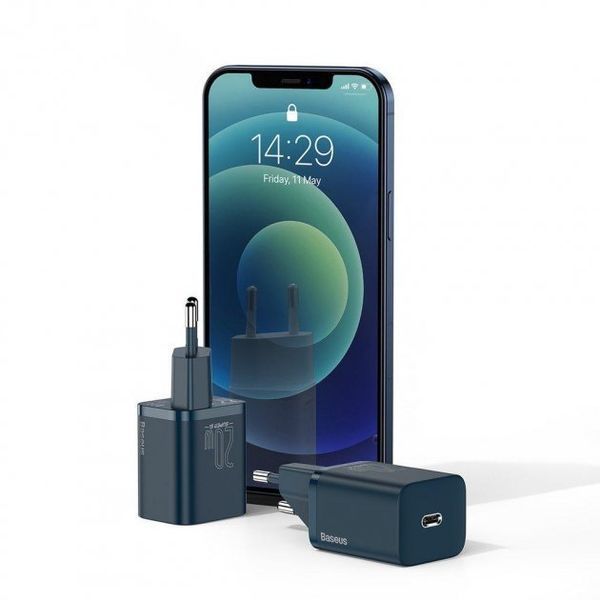 Зарядний Пристрій Baseus Super Si PD Charger 20W (1Type-C) (CCSUP-B03) Blue 214768 фото