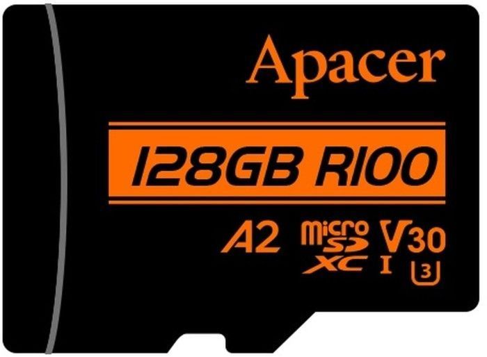 Карта пам'яті Apacer microSDXC UHS-I U3 128GB V30 A2 адаптер +SD (AP128GMCSX10U8-R) 318867 фото