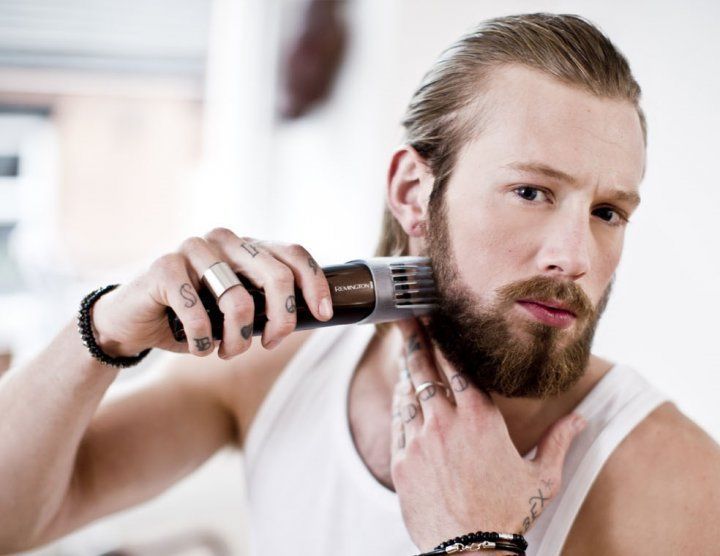 Тример Remington Beard Kit, для бороди і вусів, акум., насадок-2, ножиці, щітка у компл., титан.напил., коричневий (MB4046) 363387 фото