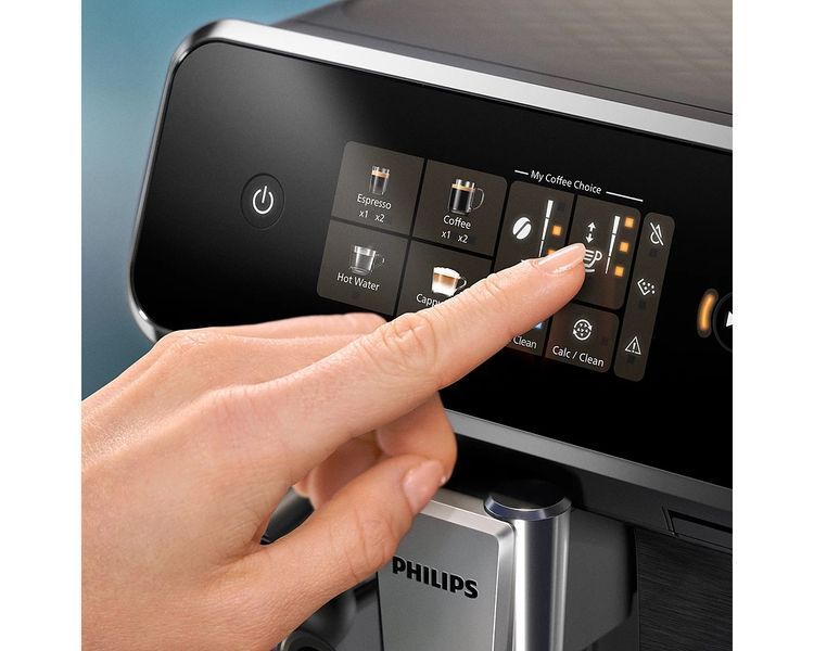 Кавомашина Philips Series 2300 LatteGo, 1.8л, зерно+мелена, автомат.капуч, дисплей, авторецептів -4, чорний (EP2339/40) 368749 фото