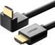 Кабель UGREEN HD103 HDMI Cable Right Angle 90 Degree 2m (10173) Black 314309 фото 2