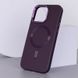 Шкіряний чохол Bonbon Leather Metal Style with MagSafe для Apple iPhone 15 Plus (6.7") Фіолетовий / Dark Purple 286122 фото 3