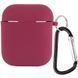 Силіконовий футляр з мікрофіброю для навушників Airpods 1/2 Бордовий / Plum 262088 фото 1