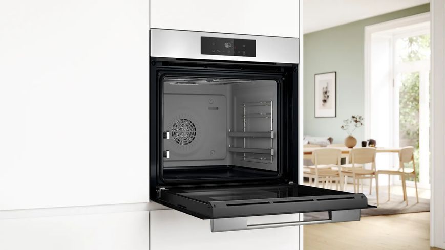Духова шафа Bosch електрична, 76л, A, дисплей, конвекція, телескопічні направляючі (2 рівня), soft closing, білий 390190 фото