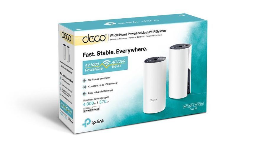 Домашня Powerline Mesh Wi-Fi система (2 шт у комплекті), арт. Deco P9(2-pack) TP-LINK 292792 фото